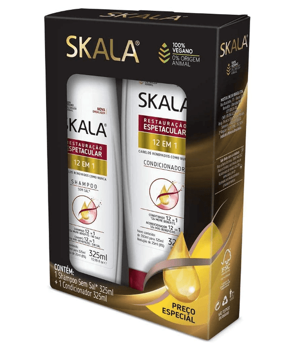 Skala Tratamientos Skala Set Capilar 12 en 1 Shampoo y Acondicionador 325ml (2 Piezas)