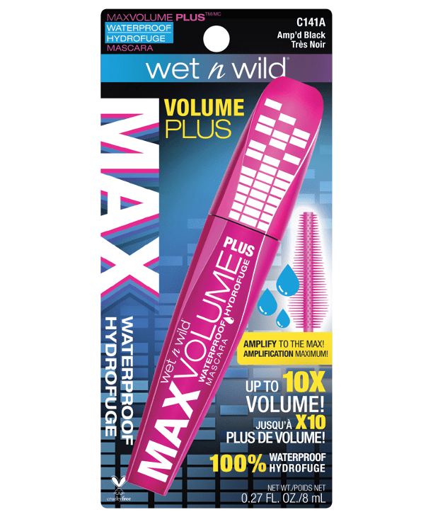 Wet N Wild Max Volume Plus Waterproof Mascara - Amp'd Black