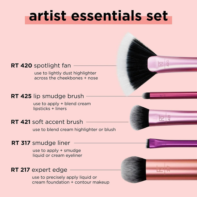 Real Techniques Brochas Real Techniques Artist Essentials Makeup Brush Set 1895