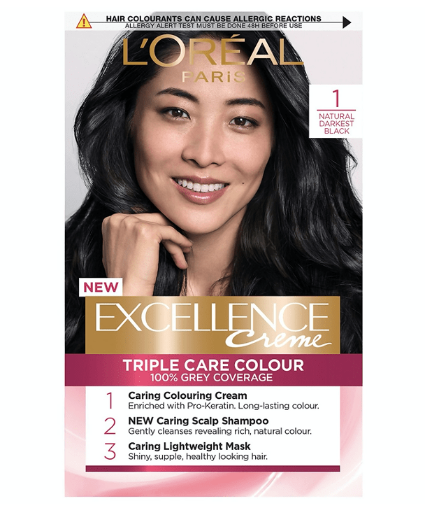 L'Oreal Tratamientos 1 NEGRO Excellence Créme Permanent Triple Protection Hair Color