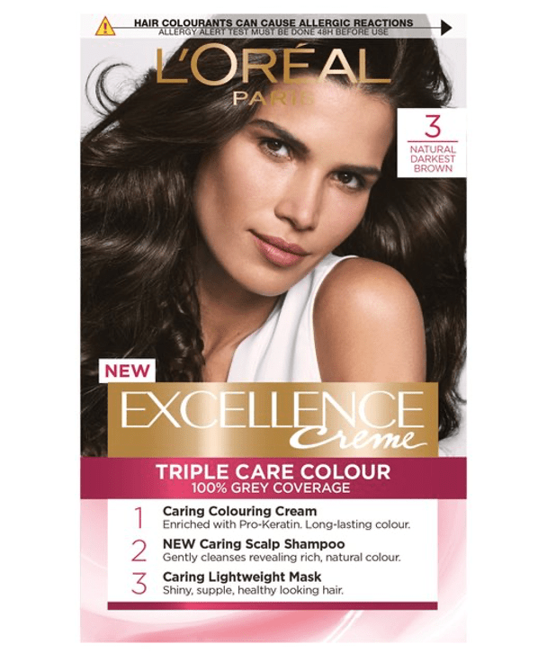 L'Oreal Tratamientos 3 CASTAÑO OSCURO Excellence Créme Permanent Triple Protection Hair Color