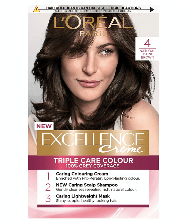 L'Oreal Tratamientos 4 CASTAÑO Excellence Créme Permanent Triple Protection Hair Color
