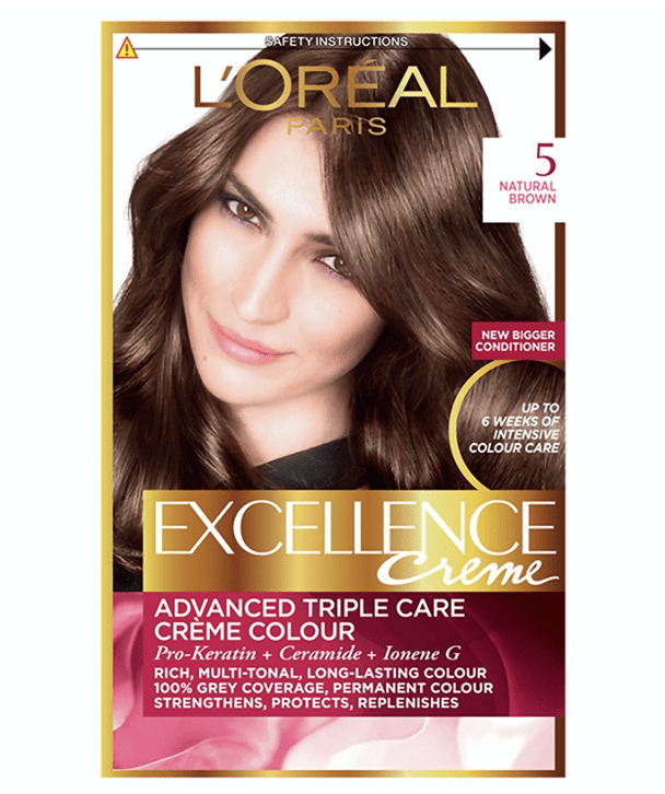 L'Oreal Tratamientos 5 CASTAÑO CLARO Excellence Créme Permanent Triple Protection Hair Color