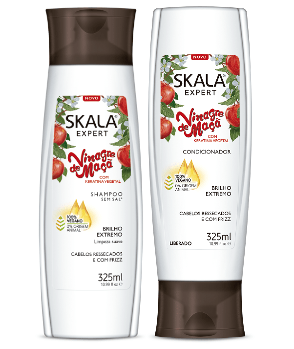 Skala Tratamientos Skala Expert Set Capilar Vinagre De Manzana Con Keratina Vegetal Shampoo y Acondicionador 325ml (2 Piezas)